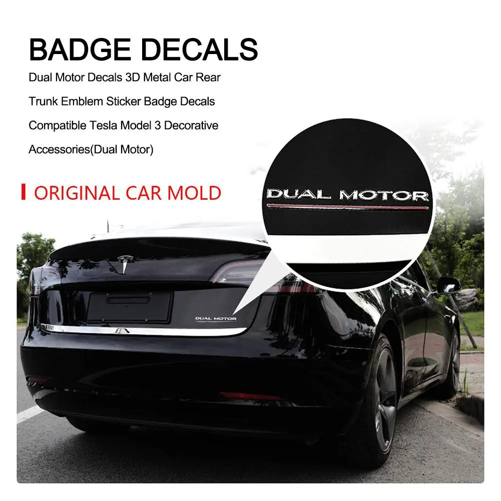 Двойной двигатель наклейки 3D металлический автомобиль задний багажник эмблема