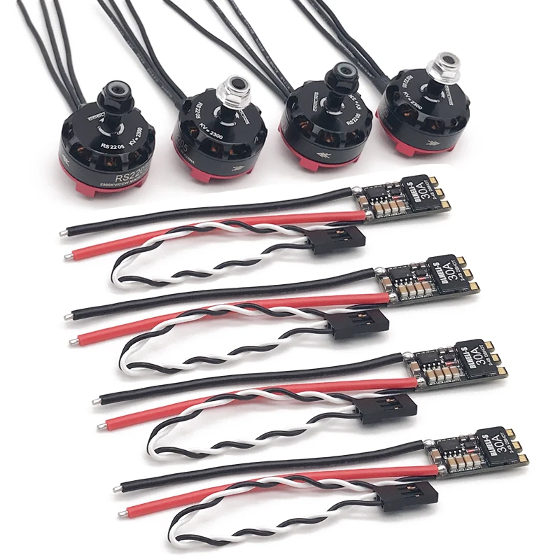 Бесщеточный Регулятор оборотов BLheli-s 30A регулятор 2-4S Lipo и RS2205 2300KV 2205 CW/CCW для