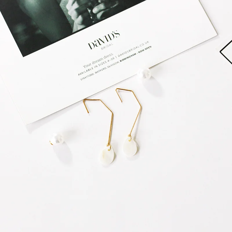 Женские серьги-капельки с жемчугом белые серьги в виде ракушек | Украшения и