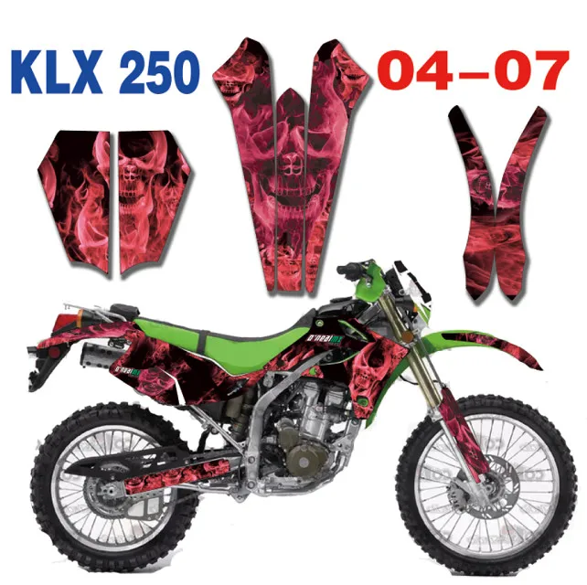 Новая мотоциклетная обувь Графика Стикеры s Фон Наклейки на стены для Kawasaki KLX250 KL250X KLX 250 2004 2005 2006 2007 на заказ наклейка Стикеры