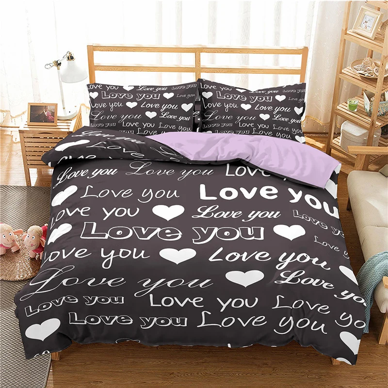 

Colorful Love Hearts Pattern Bedding Sets 2/3pcs Soft Duvet Cover Quilt Cover Pillow Covers Twin Full Queen Sizes Bed Set