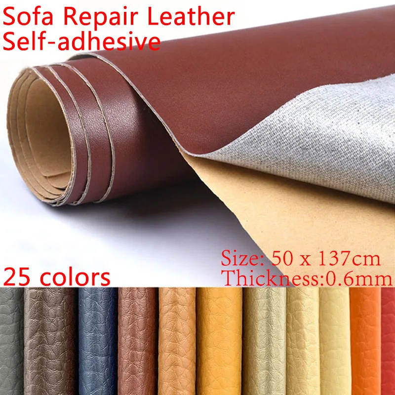 50X137CM Faux PU Leather Fabric Patch Self Adhesive Stick-on No Ironing Sofa Bag Upholstery Furniture Repairing Leather Fabric