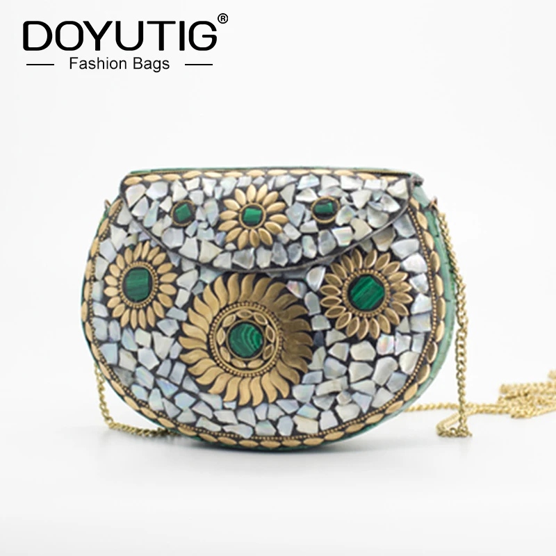 Дой утиг в индийском стиле Женская непальская ручная работа круглый ящик сумка