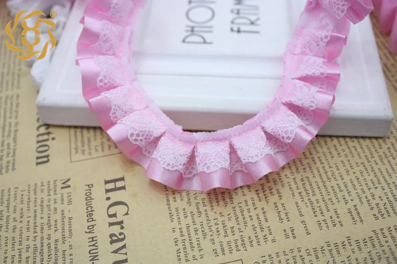 40 ярдов 2 5 см 9 цветов атласное платье с оборками двойная кружевная отделка лента