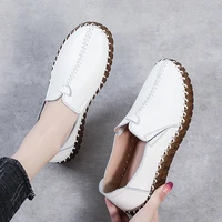 comfortable white loafers women genuine leather flats best moccasins ladies hollow out flat shoes womens wide fit slip on shoes