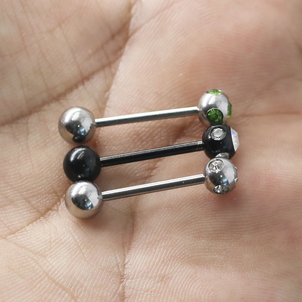 1 шт. инкрустированные циркон штанга нержавеющая сталь бар мяч язык