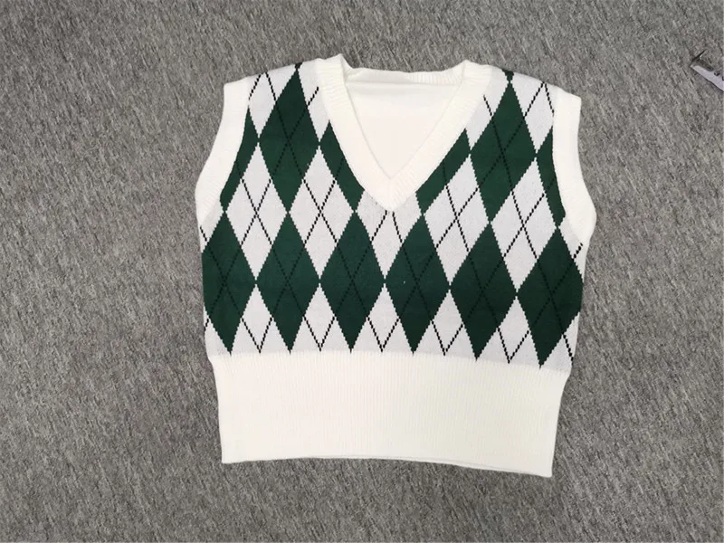 Винтажный клетчатый жилет RUGOD для женщин Свободный вязаный без рукавов с