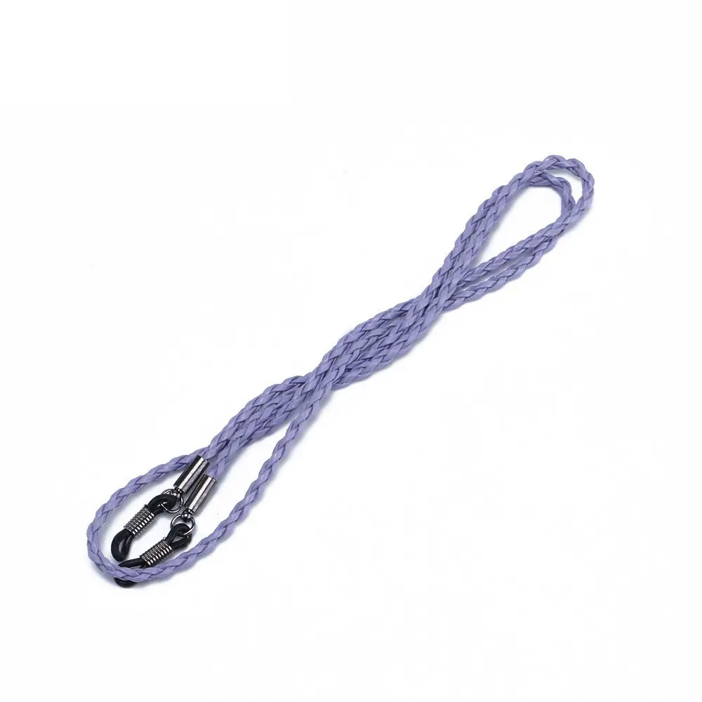 Purple KLASSNUM, 1 шт., цветная кожаная цепочка для очков, регулируемый конец, держатель для очков, веревка, ремешок для шеи, цепочка, аксессуары для браслетов - Цвет: Purple