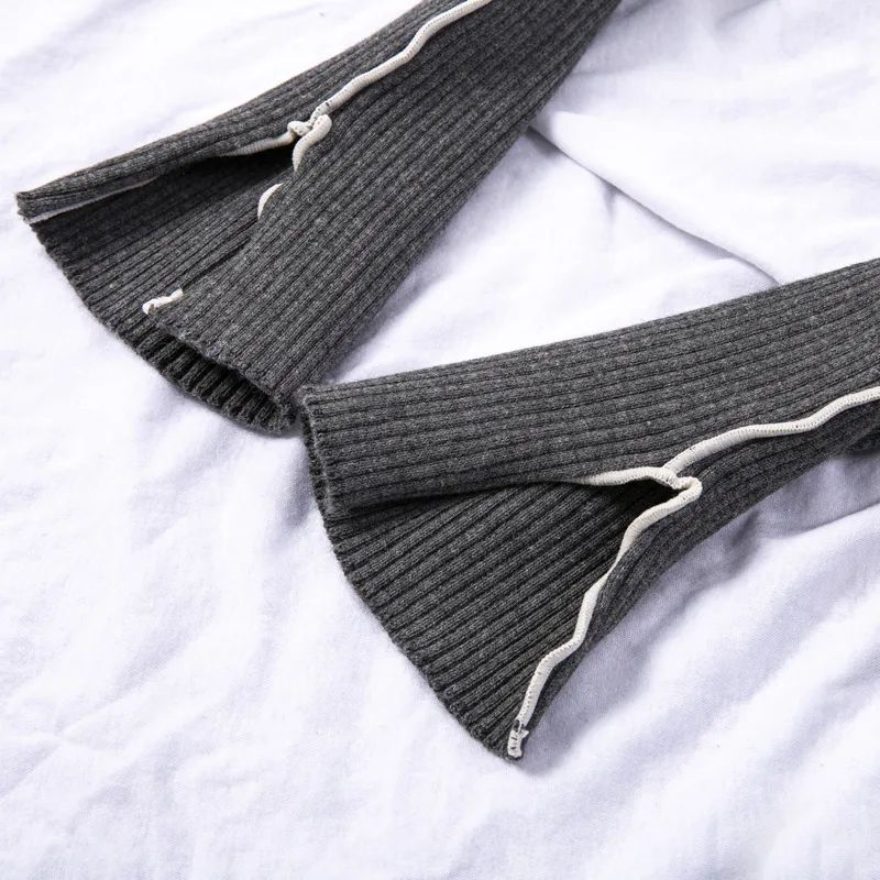 

[DEAT] Turtleneck Collar Long Sleeve Patchwork Color Contrast Crop Top Women Vintage Ladies Korean Fashion 2021 Spring GX168