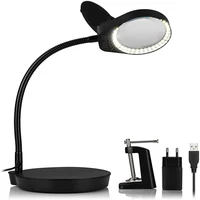 2in1 3x10x 5x or 8x15x magnifier with stand or clamp switchable desk lamp for reading close work task workbench craft