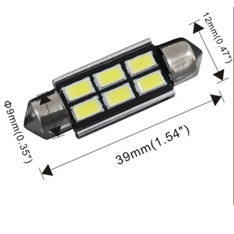 AGLINT 2 шт. C5W гирлянда 39 мм белый светодиодный внутренний купол лампа 5630 5730SMD 6 Canbus