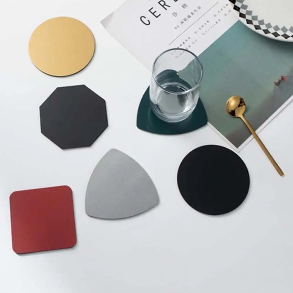 

1 Pc Cup Coaster Solid Color Metal Coaster Non-slip Insulation Placemat for Coffee Bar Wedding Souvenirs Dining Table Decor Mat