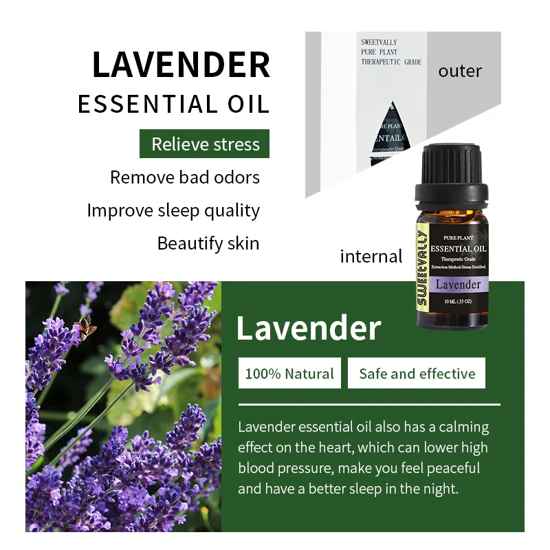 2 шт./компл. лаванды и лимона Essentail Уход за жирной кожей масло Pure завод эфирное