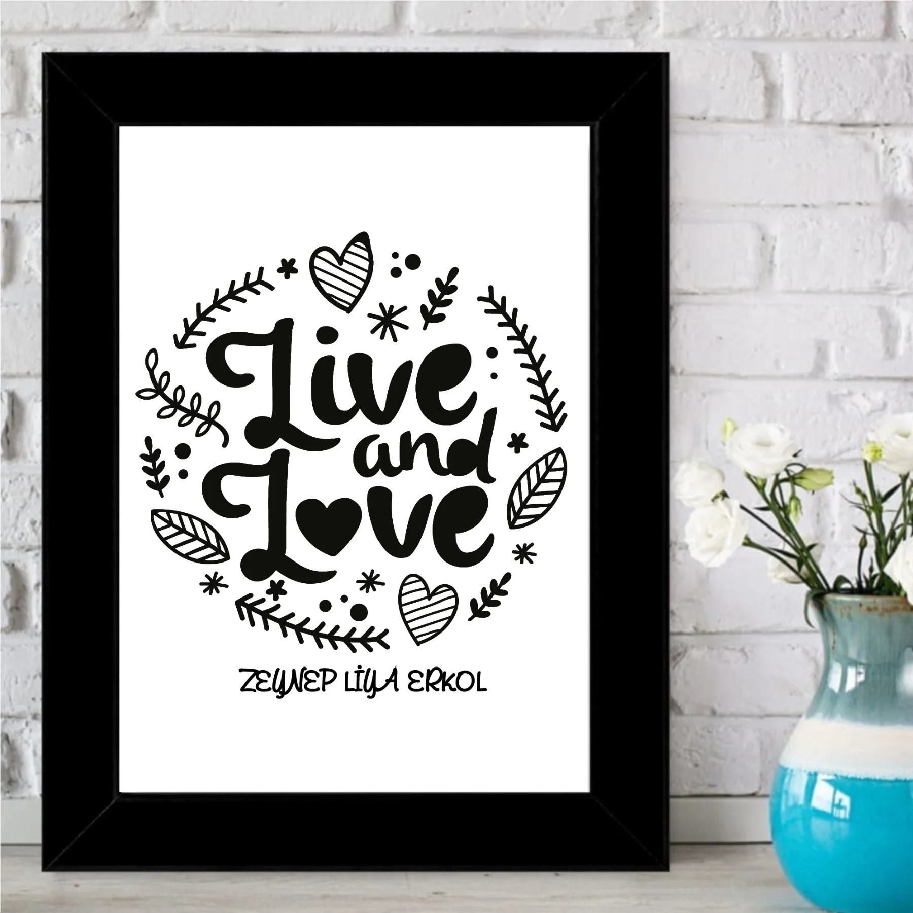 

Personalized Live And Love Writing Frame-3