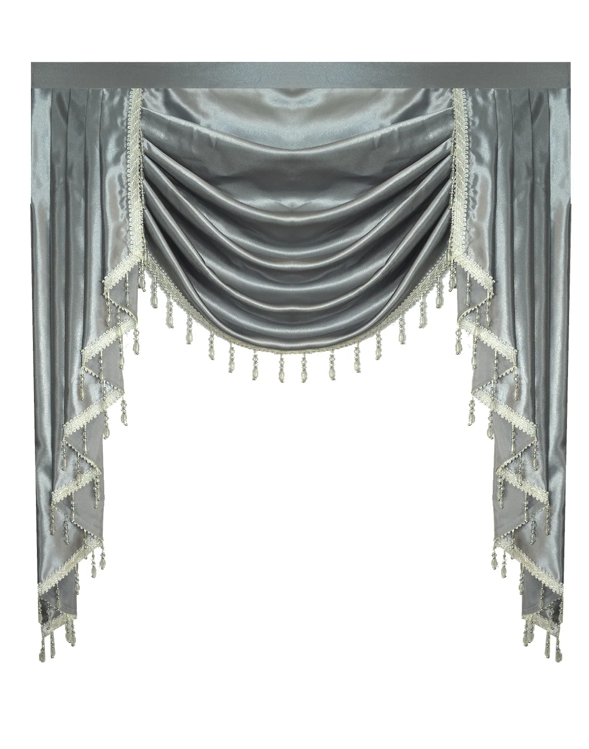 Роскошные шторы Valance чистый серый цвет для гостиной занавески на окна спальни