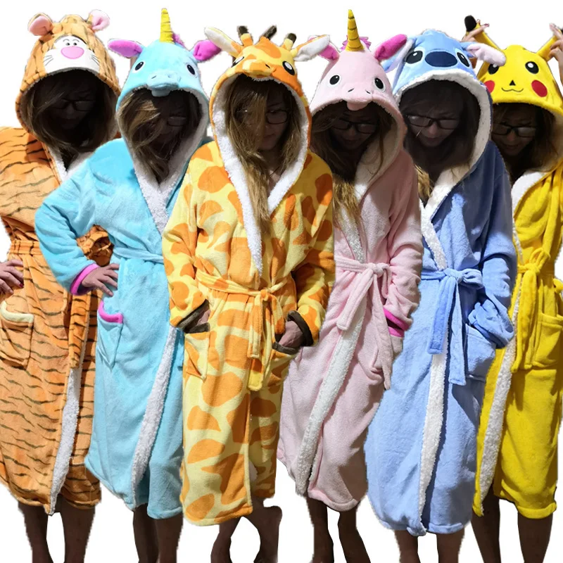 Халат-кигуруми детский фланелевый в виде мультяшного единорога |
