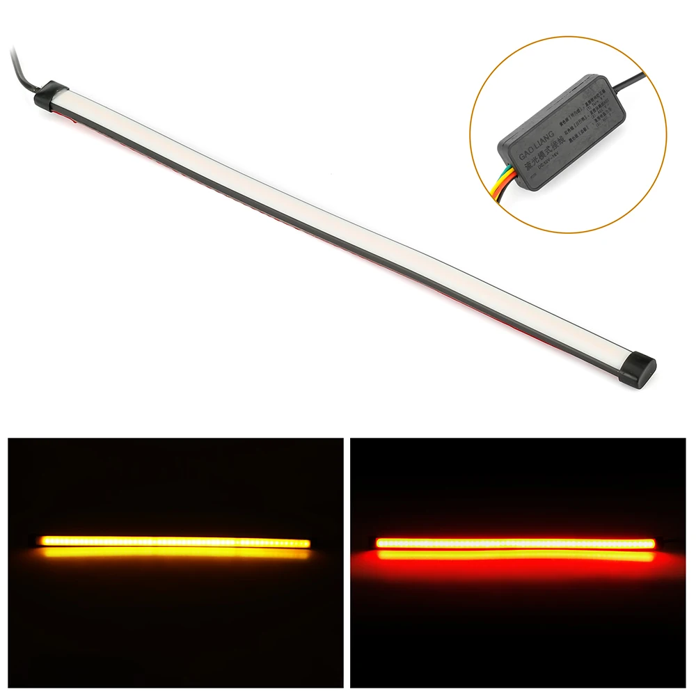 30cm Motorcycle Brake Light Strip Bicycle LED Tail Lights Waterproof Smooth Turn Signals Red/White Amber |