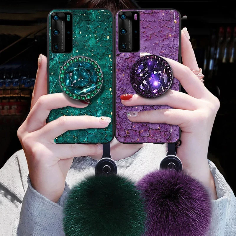 

Diamond Glitter Case For HUAWEI HONOR 7A 8 8X 8C 9A 9X 9C 10i 30i 10 20 20e 30 10X Lite Pro Y8P Y7P Y6P Marble Holder Soft Cover