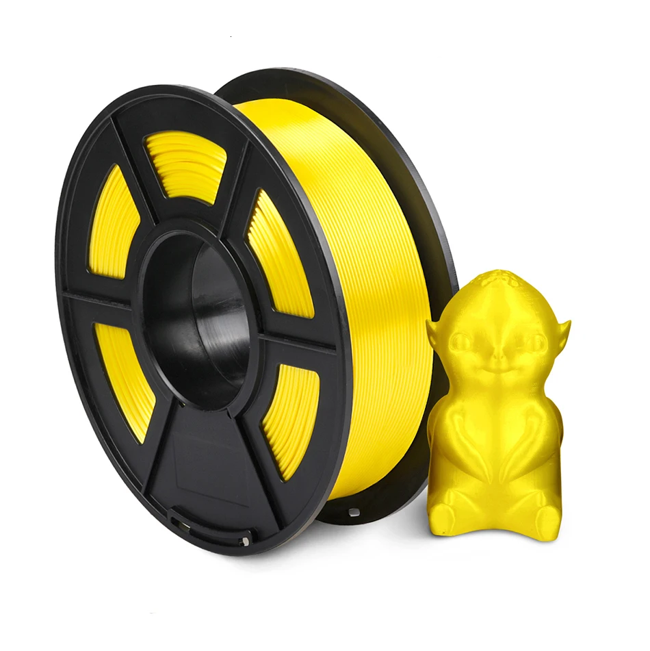 Silk Yellow SUNLU шелковая Блестящая Серебристая пла нить для 3D-принтера 1,75 мм 1 кг 2 фунта катушка широко совместимая с 3d печатью металлическая серебристая - Цвет: Silk Yellow