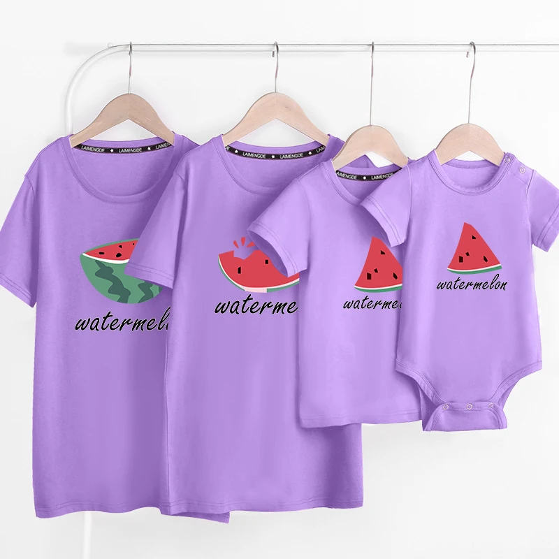 Camiseta familiar informal para madre, padre y beb&eacute;, peleles a juego, atuendos familiares-4