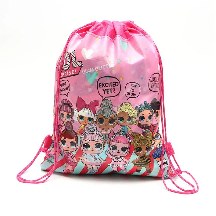 

Original Bundle Pocket Storage Bag Non-woven Fabric Shopping Bag lol surprise dolls Anmie Figure Toys for Children 34*27CM