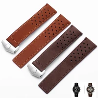 genuine leather watchband for tag heuer mens watch strap with folding buckle 20mm 22mm gray black brown cow leathr band