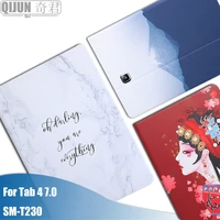 tablet flip case for samsung galaxy tab 4 7 0 protective stand cover silicone soft shell painting funda capa for sm t230 t231