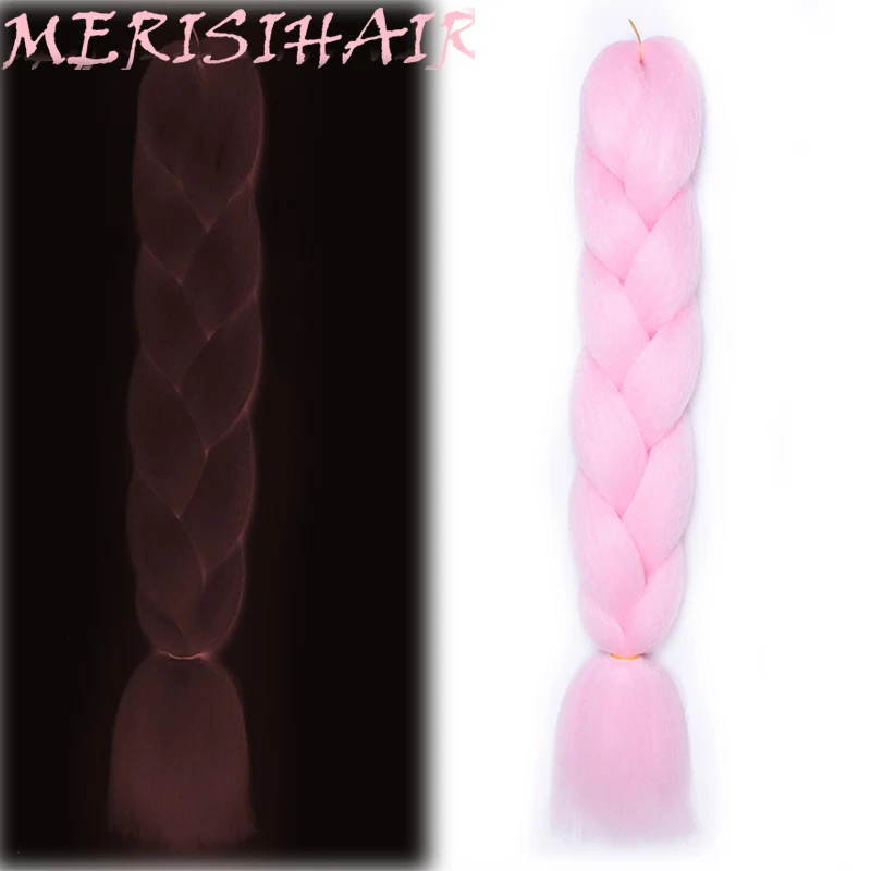 MERISIHAIR, 24 дюйма, огромные косички, длинные, Омбре, Джамбо, синтетические плетеные волосы, вязанные крючком, блонд, розовый, синий, серый, волосы для наращивания, африканские