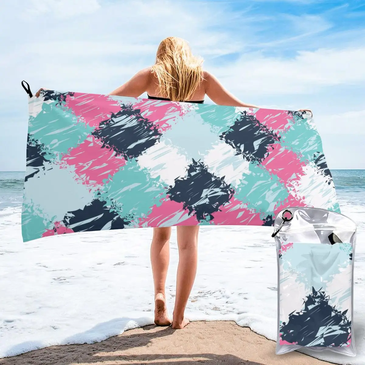 

Quick Dry Beach Towel Ethnic Boho Pattern Microfiber Bath Towel Beach Cushion Swimming Personalized Sand Free Beach Towel
