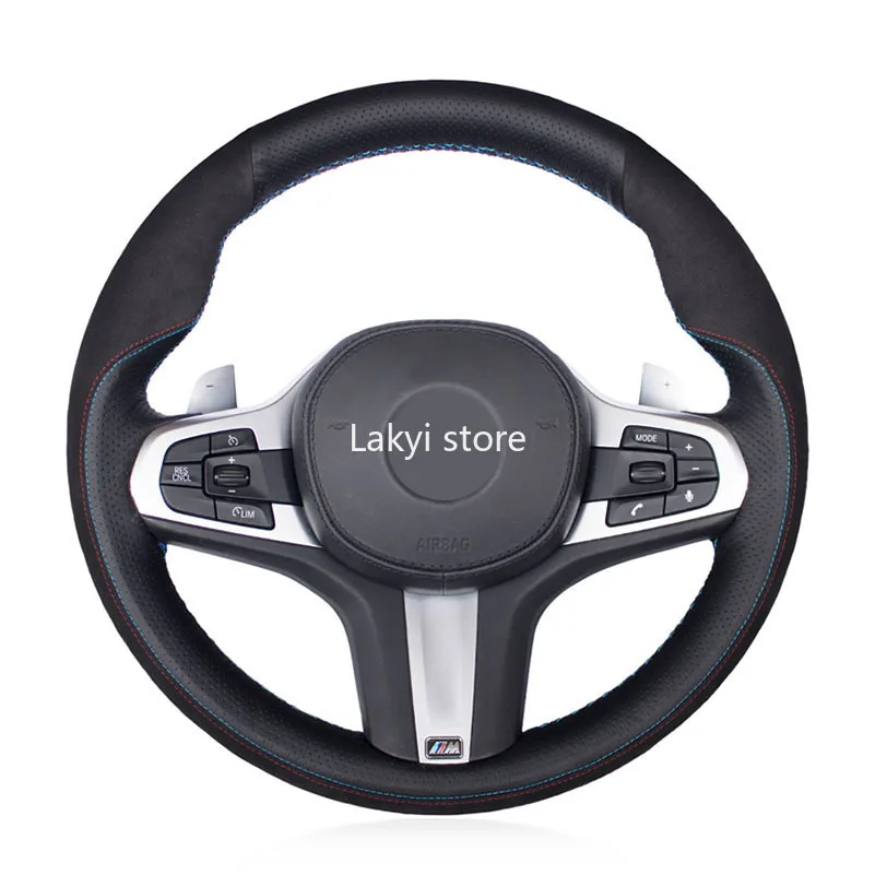 

DIY Manual Sewing Black Faux Leather Car Steering Wheel Cover For BMW G30 G31 G32 G20 G21 G14 G15 G16 X3 G01 X4 G02 X5 G05