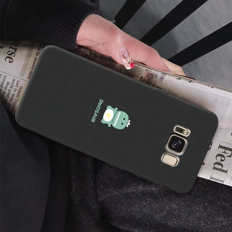 Чехол для Samsung Galaxy S8 Plus чехол S7 Edge милый мультяшный S9 простой черный силиконовый