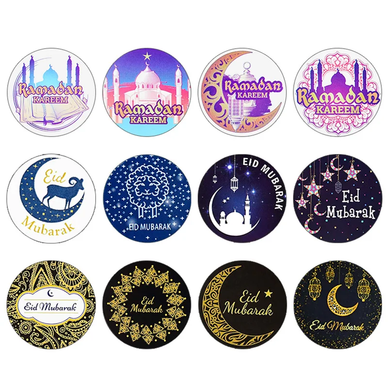 

60/120pcs EID Mubarak Decor Stickers Ramadan Decoration Eid al-fitr Islam Muslim Festival Favor Gifts Labels Hajj Ramadan Kareem