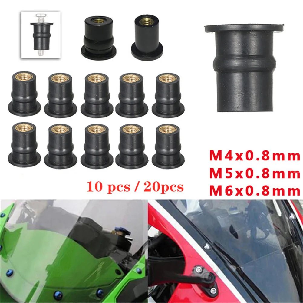Аксессуары для мотоциклов резиновые гайки M4 M5 M6 0 8 мм латунные ветровые