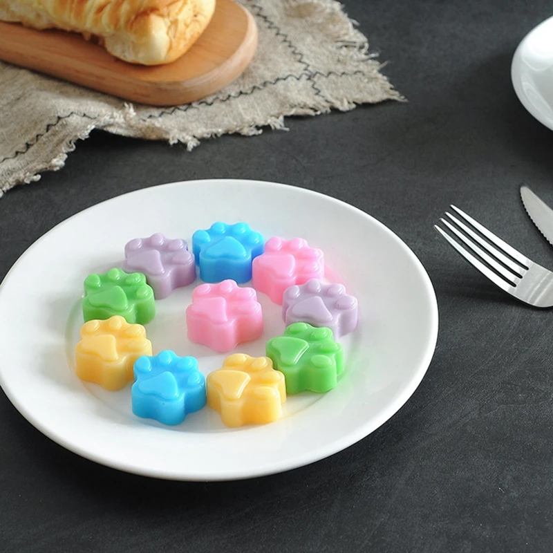 10 ячеек Милая кошачья лапа форма для шоколада 3D помадки силиконовая сделай сам