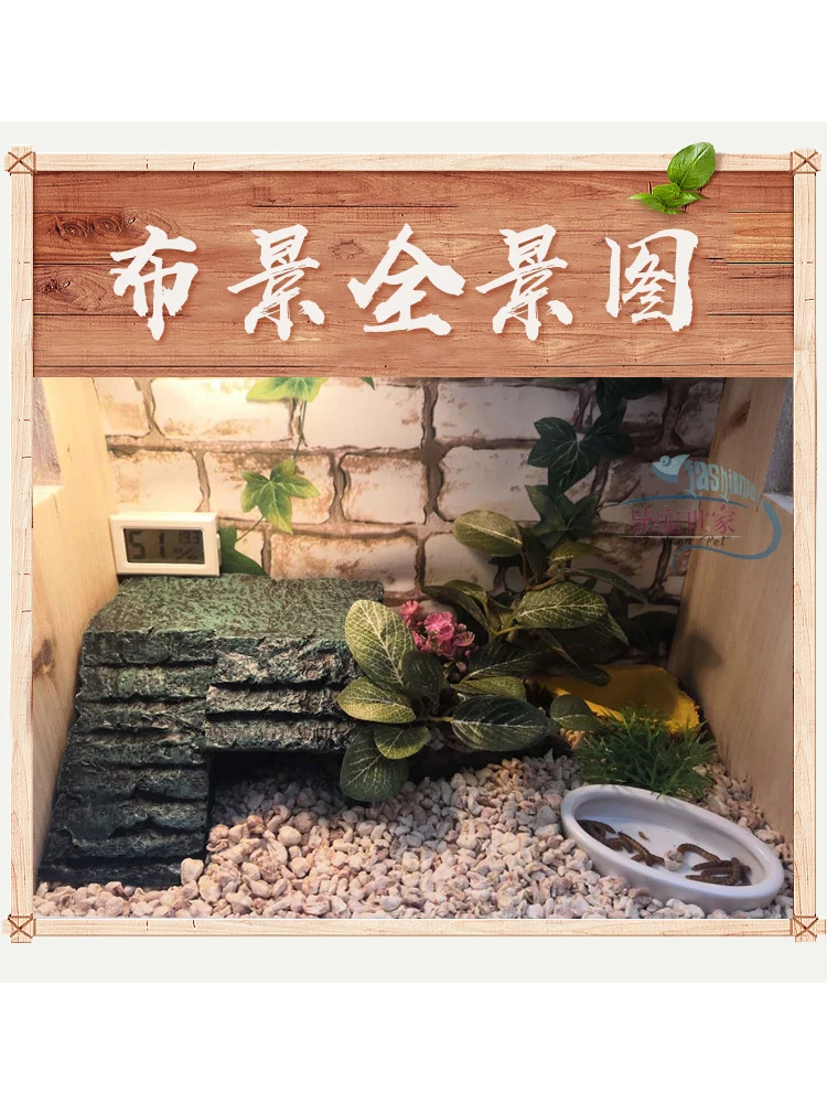 

Climbing Pet Rearing Box Solid Wooden Tortoise Lion Lizard Horn Frog Guard Palace Hedgehog Reptile Thermostat