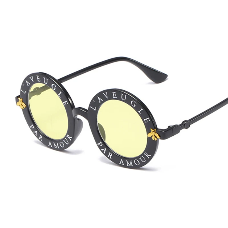 

2021 New Fashion Round Frame Sunglasses Women Vintage Sun Glasses Female Bee Design Brand Designer Womens Fashion Glasses