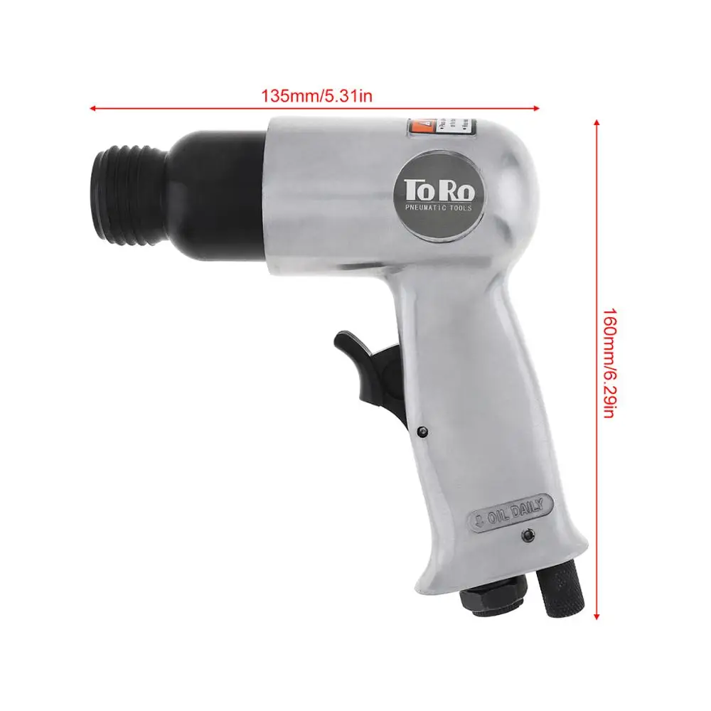 No Accessories 3/8 ''TORO 120 мм пневматический молот Профессиональный Ручной Пистолет Газовые лопаты маленький инструмент для удаления ржавчины пневматические инструменты с 4 набор стамесок - Цвет: No Accessories