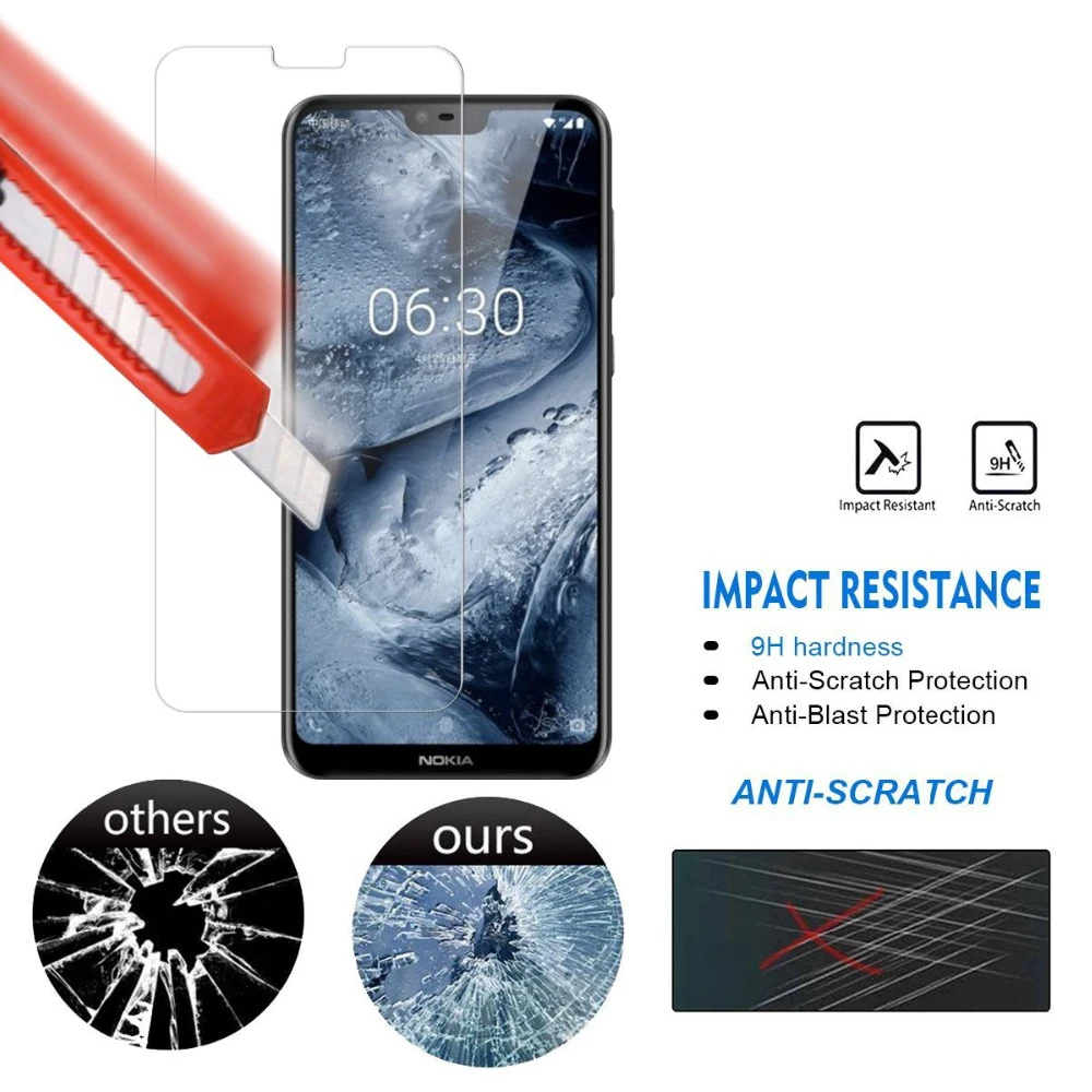 3 шт. 9H для nokia 6 6.1 защитная пленка из закаленного стекла x6 на стекло смартфона