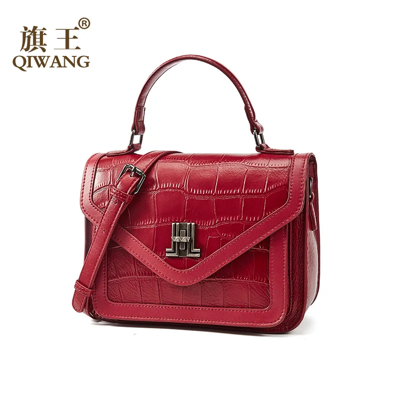 2020 модная новая женская сумка-мессенджер из натуральной кожи с крокодиловым