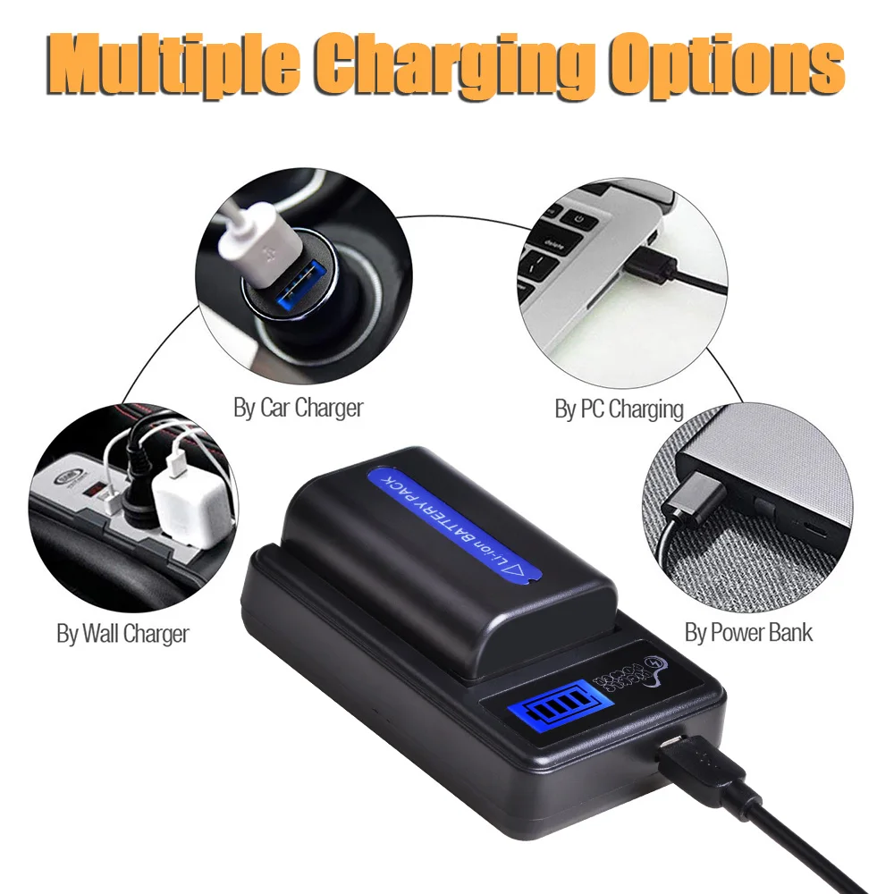 2шт 1900mAh NP FM50 батарея камеры + LCD USB зарядное устройство для Sony F550 F570 F770 F750 F960 F970 FM500H