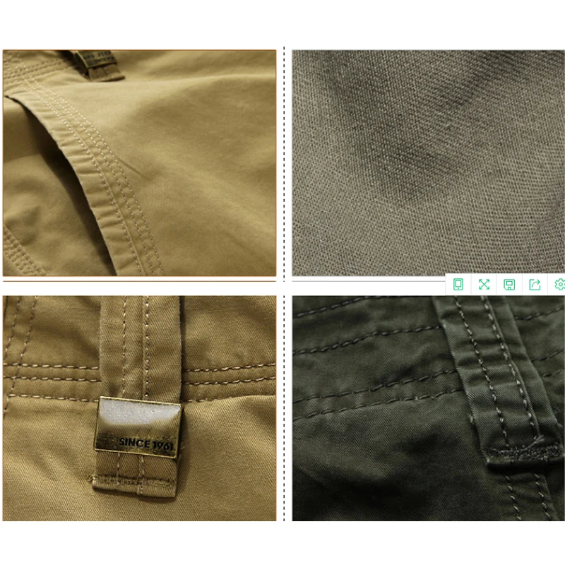 Шорты карго мужские с множеством карманов Брендовые повседневные свободные