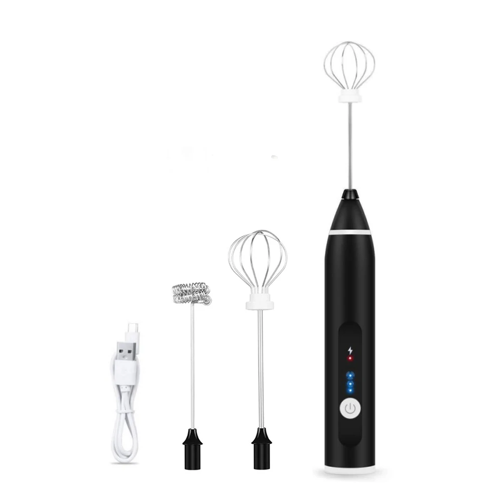 

3-Speeds Electric Eggs Beater Whisk Stirrer Coffee Milk Drink Frother Foamer Mixer USB Rechargeable Handheld Food Blender Whisk