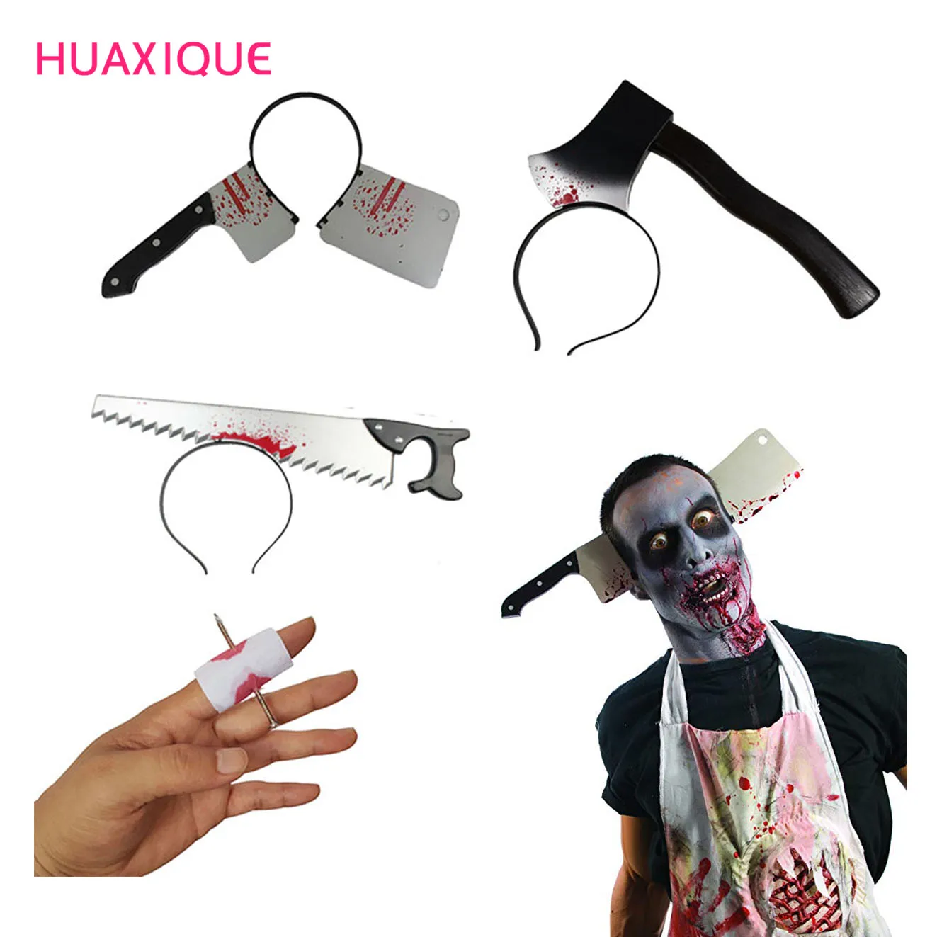 Регулируемая повязка на голову страшные ножницы нож аксессуары для Хэллоуина