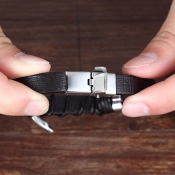 Stainless Steel Leather Bracelet Infinity Logo 6