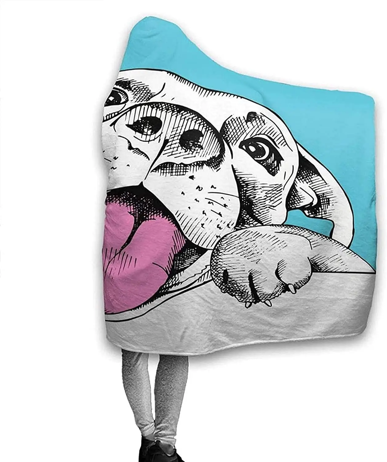 Веселая собака с капюшоном одеяло смешное счастливое милое улыбающееся животное