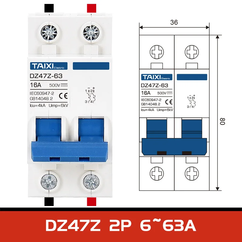 Миниатюрные автоматические выключатели на солнечной энергии PV MCB DC 1000 В 2P 60A 500