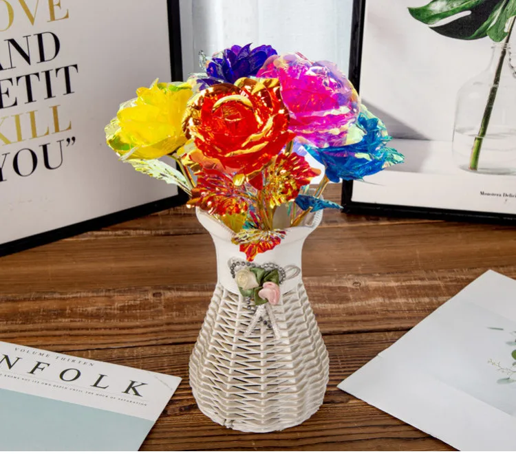 24 каратное Золотое напыление Золотая Роза цветок ко Дню Святого Валентина