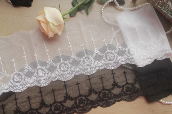 5 ярдов японский мерсеризованный хлопок кружево с вышивкой Креста ручная работа