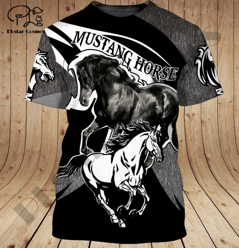 

PLstar Cosmos 3DPrint Newest Animal Horse Snake Art Unique Unisex Man/Woman Harajuku Streetwear Casual T-Shirt Short Sleeve T-1