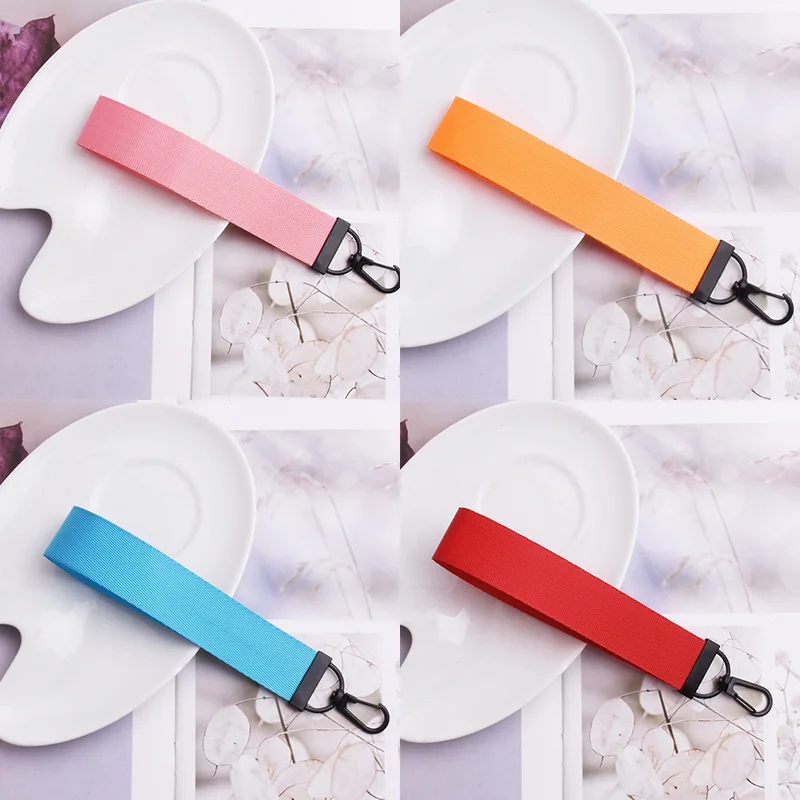 

Phone Lanyard Candy Colors Ribbon Key Chain Case Wallet Ribbon Keychain Women Girl Bag Pendant Charms Cars Keyring Gifts